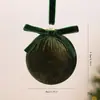 Bola de Natal com veludo transfronteiriça, bola pendurada única de 8 cm com laço, bola de plástico ornamental de feriado