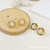 Aretes de Perlas con Remolino de Lujo Ligero Simple Estilo Japonés y Coreano con Pin de Plata S925, Aretes Distintivos que Combinan con Todo, de Alta Gama