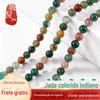Jade colorido natural ágata ágata indiana contas soltas ágata capim aquático contas redondas ágata Alashan pulseira de contas