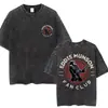 Camiseta Lavada Retro Eddie Munson Camiseta de Monstruo Demogorgon Caníbal Camiseta Oversize para Hombre