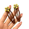 Pinza para el Cabello de Flor Amarilla, Pinza de Pato, Pasador de Estilo de Alta Gama, Pinza para Flequillo, Pasador para la Frente, Accesorio para el Cabello de Pinza Lateral