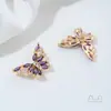 Preserva Cor Banhado a Ouro 14K Zircônia Colorida Contas Espaçadoras Borboleta Artesanal DIY Fio de Cristal Pérola Colar de Mão Acessórios de Joia Material