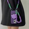 Funda con soporte morado variado y peculiar, compatible con iPhone 16 Pro Max y Apple 15 Pro, correa cruzada de 14 pulgadas.