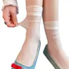 Meias de ballet estilo Miu para mulheres, meias finas de verão até a panturrilha, meias longas brancas respiráveis ultrafinas estilo coreano, meias empilhadas
