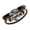 Pulsera de Cuero Punk Ancla Europea y Americana, Pulsera Tejida de Aleación Estilo Náutico, Joyería Transfronteriza Vintage Unisex