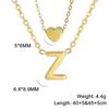Collar de acero inoxidable de doble capa con cadena de corazón dorado, estilo sencillo y moderno, para mujer.