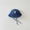 Gorro Coreano para Bebé Yipan Estilo Nuevo Primavera y Otoño Oso Mezclilla con Lazo Protección Solar Sombrilla Infantil Gorra de Béisbol