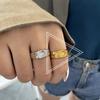Anel de Amor Estilo Coreano Estilo Frio Personalidade Feminina Irregular Côncavo-Convexo Anel Aberto de Menina Joia Estilo Hong Kong Street Beat