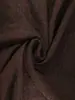 Vestido de Punto para Mujer, Marrón Oscuro, Escote Diagonal, Decoración con Anillo Metálico, Abertura Lateral, Vestido de Manga Larga, Nuevo Estilo Verano 2026