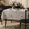Toalha de Mesa Estilo Americano Personalizada, à Prova de Óleo, Impermeável, Resistente ao Calor, Toalha de Mesa Retangular, Luxo Leve, Sensação de Alta Qualidade, Jogo Americano, Toalha de Mesa