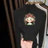 Camiseta térmica de forro polar para niñas, con volantes, para usar debajo, nuevo estilo otoño e invierno 2026, para niños mayores, top de manga larga, camiseta de cuello medio alto