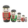 Muñecas Rusas de Anidación 5 Capas Cascanueces de Madera Matrioshka Set Muñecas de Madera de Tilo Pintadas a Mano con Diseños de Soldados Cascanueces Coloridos Regalo Divertido y Juguete Educativo para Niños Adultos Artesanía Decorativa 4145cm