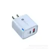 Novo Carregador Pd20W Transfronteiriço com Luz um Plus C Porta Dupla Cabeça de Carregamento Rápido Qc3.0 Nitreto de Gálio Regulamentos Europeus e Americanos Regulamentos Britânicos