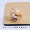 Taza de Helado de Postre 3D Miau Miau Juguete de Comida Dibujos Animados Accesorios DIY Pegamento de Crema Resina Piezas Pequeñas Materiales