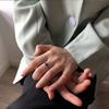 Nuevo anillo retro oscuro, estilo coreano, negro, hip-hop, con apertura de amor, para chica, anillo de nicho simple.