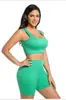 Compra de Artículo Único/Múltiple Set de Yoga Cuello en U Espalda Bonita Cómodo Transpirable Cintura Alta Levantamiento de Glúteos Top sin Mangas Shorts Conjunto de Ropa de Yoga