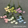 Flores Artificiales Camelia de 6 Cabezas Decoración de Pasillo de Boda Flores Falsas Decoración del Hogar Adorno para Escaparate de Hotel Accesorio para Fotografía Flores de Seda