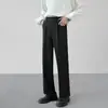YK20-Calça de Terno com Caimento Estilo Coreano Perna Larga Solta Calças Longas Casuais Masculinas Marca Tendência Rogue Bonito Calça de Terno de Perna Reta