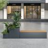 Jardinera, Banco, Valla, Área de Asientos, Jardinera, Maceta Rectangular de Hierro Forjado para Exterior para Patio, Balcón, Acero Inoxidable, Se Puede Combinar