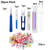 Set de 30 Piezas de Accesorios para Coser, Pinza para Acolchado, Máquina de Coser, Marcador de Tela Borrable con Calor, Herramienta de Bordado DIY para el Hogar