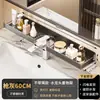 Estante para lavabo de acero inoxidable, estante de almacenamiento para baño sin taladro para grifo y espejo