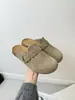 Mules slip-on estilo Birkenstock com sola retrô ultrassuave para mulheres, nova moda outono 2026, chinelos slip-on modernos, preguiçosos, com bico fechado