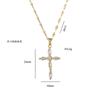 Collar para Mujer, Estilo Versátil, Collar con Colgante de Cruz Gota de Agua de Zircón Colorido, Cadena para Clavícula de Temperamento Transfronterizo Europeo y Americano