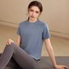 Top esportivo solto confortável, camiseta feminina de manga curta, roupas de secagem rápida, roupas de fitness finas e respiráveis para corrida, ioga