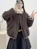Parka Reversível de Pelo Sintético de Visão 2026 Inverno Solta Casual Casaco de Pelo de Alta Qualidade Reversível para Mulheres