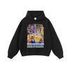 Moletom com capuz masculino com estampa de estrela do hip-hop europeia e americana, lavado pesado, desgastado, de manga comprida, estilo antigo e preguiçoso