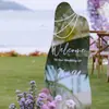 Espejos de Forma Irregular Estilo Europeo para Decoración de Recepción, Uso en Jardín Exterior, Personalizables para Bodas, Celebraciones de Boda, Preparación de Boda, Señales de Bienvenida