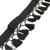 Todo el año en stock encaje de hilo de algodón puro blanco y negro con borlas colgantes de encaje accesorios de ropa DIY falda de mujer