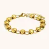 Moda Transfronteriza Europea y Americana Elegante Diseño de Nicho Joyería para Mano Acero Inoxidable Chapado en Oro de 18 Quilates Pulsera Bicolor de Frijol Dorado Pequeño para Mujer