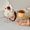 Vaso para Batido de Yogur Helado Taza de Postre Vidrio Incoloro Transparente Alto Creativo Hogareño Bol Bola de Nieve