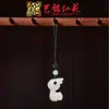Cadena para Teléfono Móvil de Madera de Palisandro con Colgante de Ciervo de Cuerda Trenzada Yiming Xianyuan Borla Unidireccional Colgante de Coche de Ciervo Llavero para Bolsa