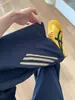 Pantalones Deportivos Rayados Estilo Americano Talla Grande 150kg para Mujer, Delgados de Primavera y Verano, Cintura Alta Versátiles, Holgados, de Secado Rápido, tipo Cargo