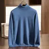 Suéter Pulôver Masculino Liso de Gola Alta Tamanho Grande Outono/Inverno 2026 Casual de Negócios para Jovens e Meia-Idade Malha de Cashmere