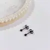 Aretes de Tuerca Geométricos de Estrella de Acero Titanio con Bolas de Acero Grandes y Pequeñas de Moda Simple al por Mayor de Fábrica de Venta Caliente Aretes Perforados Mujeres