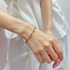 Opk Moda Europea y Americana Acero de Titanio Joyería de Mano al por Mayor Versátil Acero Inoxidable Estilo Ins Pulsera de Diamantes de Barro para Mujer Asimétrica