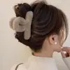 Outono e inverno pelúcia médio agarrando clipe ar-textura cabelo agarrando maillard volta cabeça bobina cabelo tubarão clipe