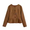 Para Ropa de Mujer Popular Europea y Americana de Estilo Transfronterizo 2025 Otoño Nuevo Aliexpress Chaqueta Casual de Gamuza Chaqueta Top