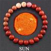 Pulsera Unisex de Ocho Planetas del Universo Transfronterizo con Piedra Natural Ojo de Tigre y Cuentas de Saturno Pulsera Cielo Estrellado