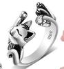 Anillo de Pavo Real Vintage de Venta Caliente Transfronteriza Anillo de Gato Geométrico Anillo de Fénix Abertura Crochet con Línea Anillo Artefacto