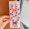 Set de Collar, Pulsera, Anillo y Aretes para Niñas de Kuromi, Cuentas, Colgante, Accesorios de Dibujos Animados de Sanrio para Niñas