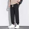 Pantalones de Hielo de Seda para Hombre del Fabricante Original, Pantalones Casuales Elásticos Finos de Verano, Pantalones Jogger Versátiles de Secado Rápido Transpirables Sueltos para Hombre