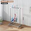 Herramientas de Almacenamiento y Drenaje para Baño Móviles, Soporte de Escoba Montado en Pared, Estante para Escobas de Acero Inoxidable de Pie, Pinza para Escoba