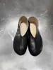 Versión de piel de oveja~zapatos planos de ballet para mujer con punta redonda y diseño poco profundo, de cuero genuino, sin cordones, versátiles y sencillos, zapatos de abuela
