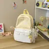 Mochila de Viaje Linda a Cuadros con Lunares y Ribete de Encaje Estilo Girly Mochila de Estudiante Estilo Dulce Japonés