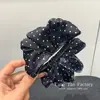 Presilha Banana Headdress Poá Francês Banana Clip Moda Retrô Elegante Laço Plissado Presilha de Rabo de Cavalo Acessórios de Cabelo Presilha Horizontal para Mulheres
