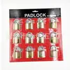 Fábrica de cadeados cadeado de cartão dourado titânio 38mm 12 peças cadeado de uma palavra cadeado de ferro